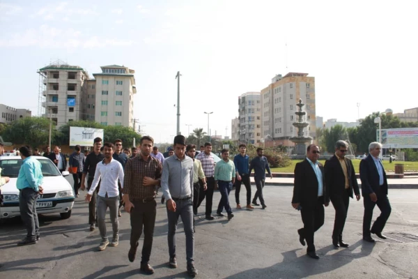 حضور پر شور مسئولان، اساتید و دانشجو معلمان دانشگاه فرهنگیان استان بوشهر در راهپیمایی ۱۳ آبان 6