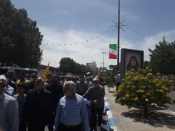 با حضور پرشور مجموعه دانشگاه فرهنگیان استان بوشهر؛راهپیمایی روز قدس در بوشهر برگزار شد                 7
