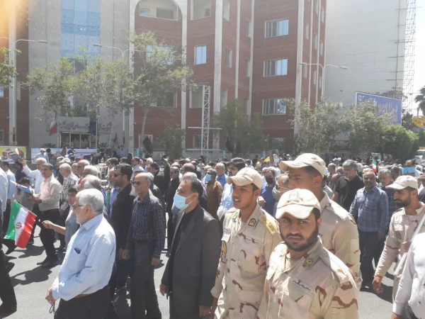 با حضور پرشور مجموعه دانشگاه فرهنگیان استان بوشهر؛راهپیمایی روز قدس در بوشهر برگزار شد                 10