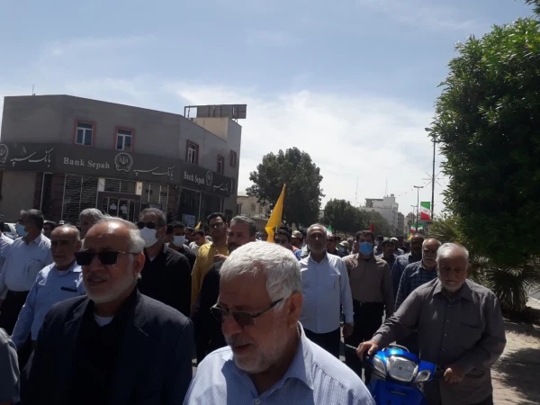 با حضور پرشور مجموعه دانشگاه فرهنگیان استان بوشهر؛راهپیمایی روز قدس در بوشهر برگزار شد                 13