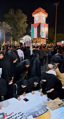 با حضور باشکوه مسئولان، کارکنان، اساتید و دانشجویان دانشگاه فرهنگیان؛
برگزاری تجمع مردمی و دانشجویی در محکومیت جنایات رژیم کودک کش صهیونیستی در بوشهر 2