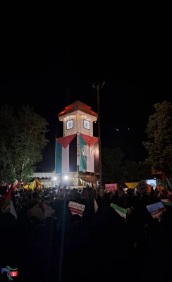 با حضور باشکوه مسئولان، کارکنان، اساتید و دانشجویان دانشگاه فرهنگیان؛
برگزاری تجمع مردمی و دانشجویی در محکومیت جنایات رژیم کودک کش صهیونیستی در بوشهر 3